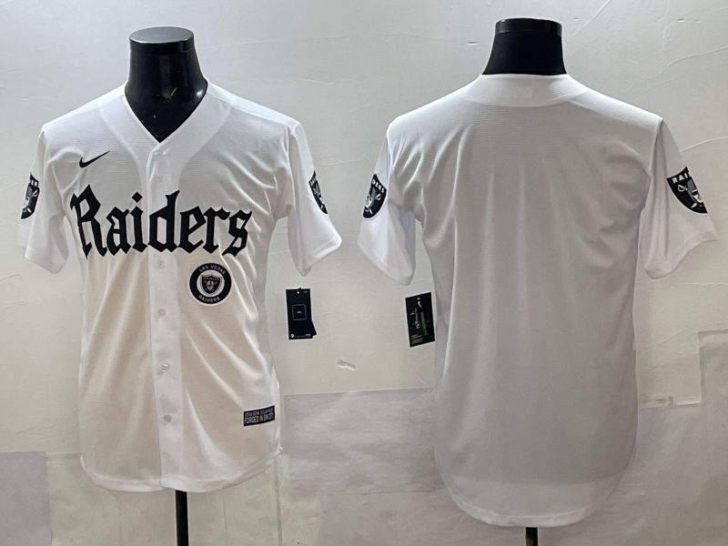 Men 2025 Oakland Raiders Blank white 6th generation Joint Name Nike Limited NFL Jersey style 05